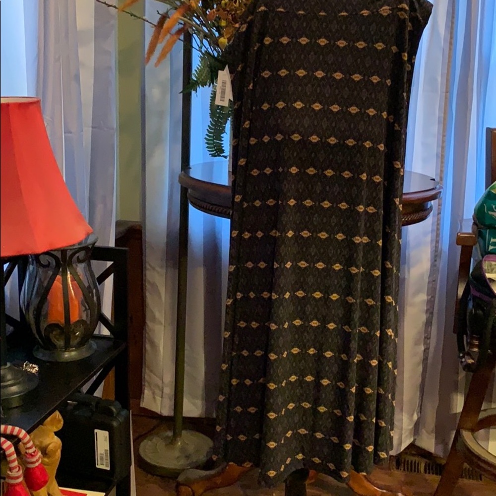 LuLaRoe Maxi Skirt Xl Black and Tan